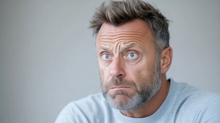 Obraz premium Middle-aged man with puzzled expression