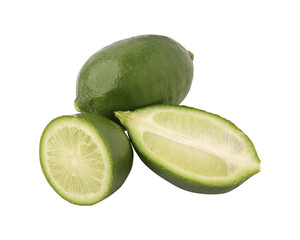 Fresh lime fruit isolated on transparent background