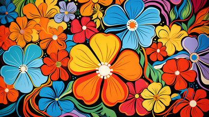 Fototapeta premium retro floral poster background poster decoration painting