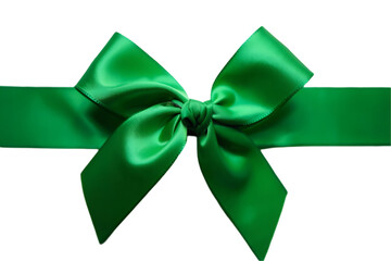 green bow isolated on background transparent