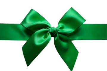 green bow isolated on background transparent
