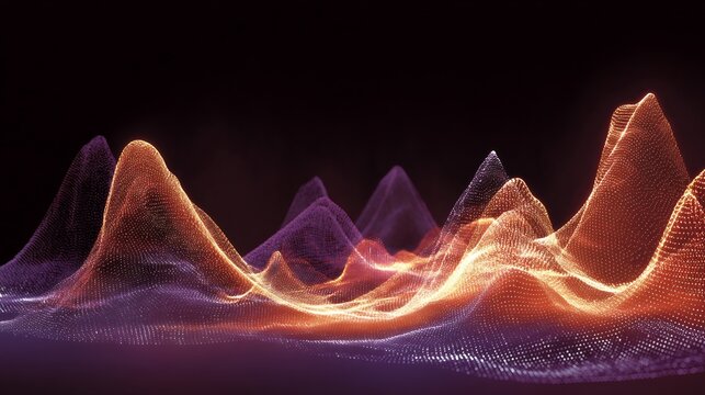 Digital UX journey maps abstract waveforms representing customer onboarding and digital transformation success