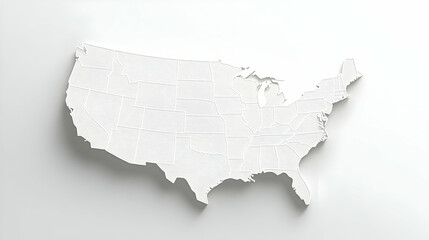 Simple White 3D Us Map Design