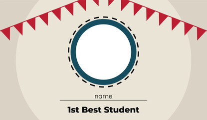 Design template certificate banner best student