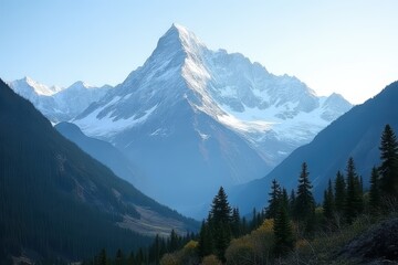 Fototapeta premium Alpine Wilderness Scene in Winter