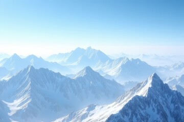 Fototapeta premium Mountain Range Snowy Peaks