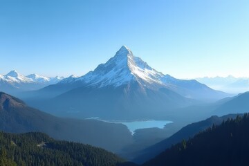 Mountainous Landscape under Snow