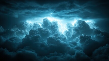Night storm cloudscape; lightning flash; dramatic sky; weather; background; graphic design