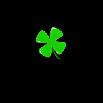 Four leaf clover vector motion graphic