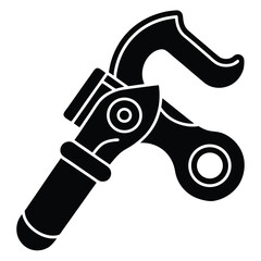 isolated Black vector Plamber Element pipe cutter WIith White Background