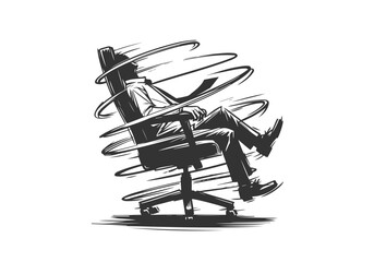 Stressful Business person hand drawn vector illustration