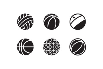 Ball Icon Set – Silhouette Vector Illustration of Sports and Game Balls