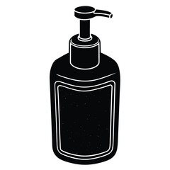 isolated Black vector Plamber Element soap dispenser WIith White Background