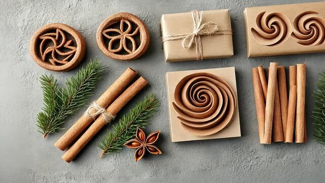 Charming Christmas Baking Scene: Delightful Array of Holiday Treats and Festive Decorations