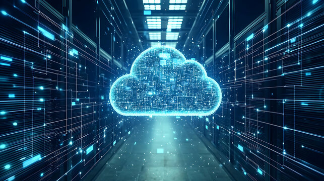 Abstract Cloud Image In Data Center