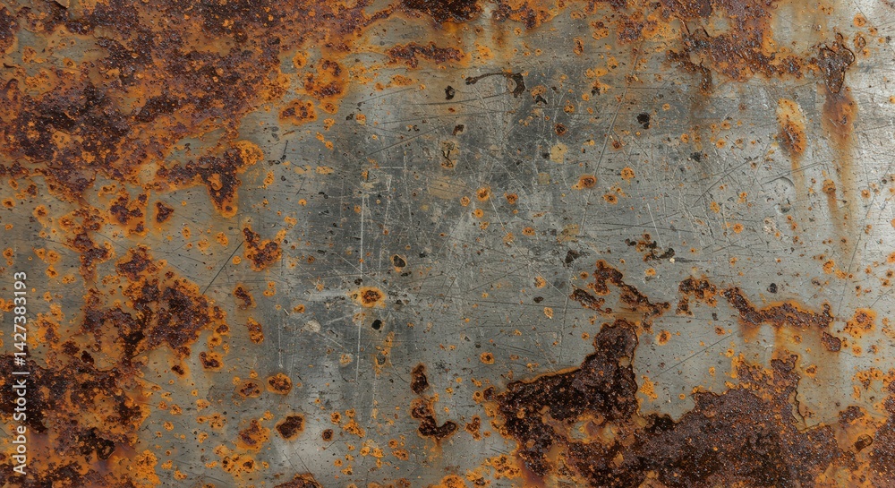 Poster Oxidized Metal Texture Showing Rust Corrosion and Surface Damage
