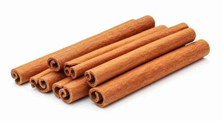 Cinnamon sticks isolated on white background