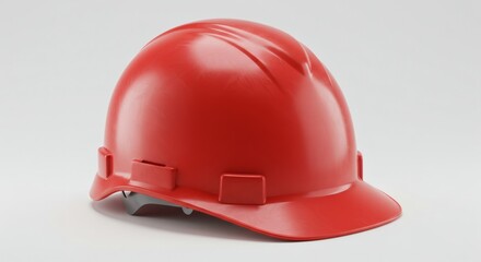 Fototapeta premium Red safety helmet isolated on white background