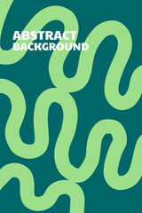 Obraz premium Abstract organic line background. Playful abstract pattern cover template. Dark green and soft green colour. For social media stories, branding, flyer, packaging. Vector illustration background
