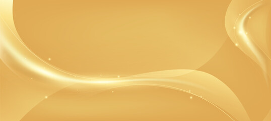 Minimal abstract luxury ads design. Modern elegant shiny gold wave gradient background vector for branding presentation