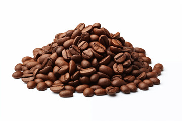 Fototapeta premium Pile of coffee beans isolated on white background