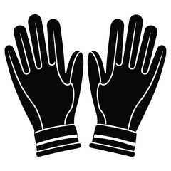 Obraz premium isolated Black vector Plamber Element work gloves WIith White Background