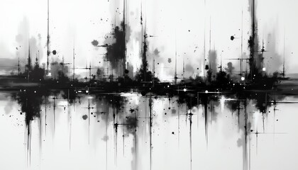 Abstract black and white artistic composition.