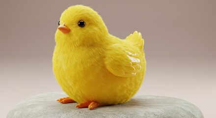 Yellow Chick on Stone