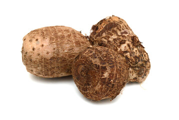 Closeup of taro on white background 