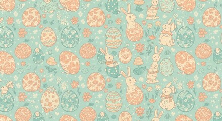 Easter Bunny and Egg Pattern