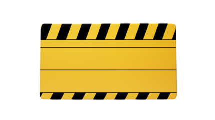 Yellow and black striped barrier isolated on a transparent background