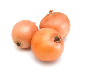 Ripe onion on a white background