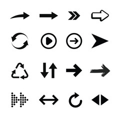 Arrows big black set icons. Arrow icon. Arrow vector collection. Arrow. Cursor. Modern simple arrows. Vector illustration