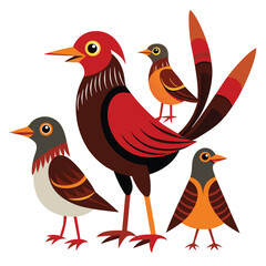 Oilbird set isolated shilhotee vector on white background