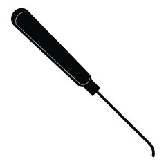Isolated Black vector Tailer Element seam ripper  With White Background