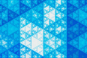 Abstract geometic isometric triangles pattern background. Fractal render, based on the Sierpinski Triangle.