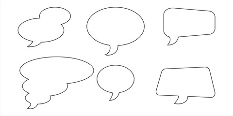 Speech bubble, speech balloon, chat bubble line art icon for apps and websites