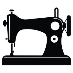 Isolated Black vector Tailer Element sewing machine With White Background