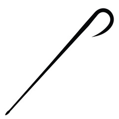 Isolated Black vector Tailer Element sewing needle With White Background