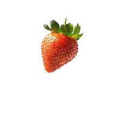 A single ripe strawberry against a black background vibrant red juicy fruit
