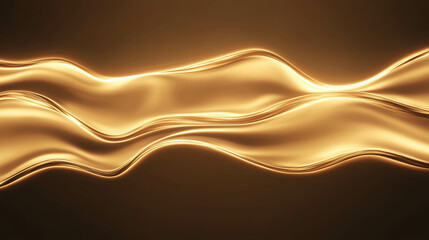 Elegant Flow of Golden Waves in Soft Light Creating a Mesmerizing Abstract Background