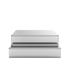 Silver two-tiered platform product display stand