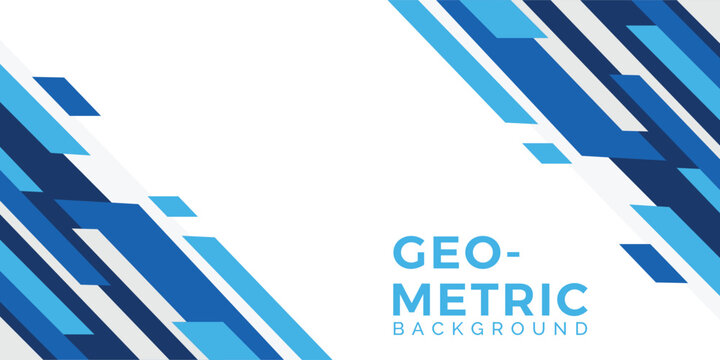 abstract blue geometric overlapping diagonal corner border banner background
