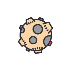 Planet colored icons, minimalist vector illustration ,simple transparent graphic element .Isolated on white background