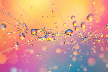 Raindrops glistening on vibrant green leaves in a refreshing display of nature's beauty.