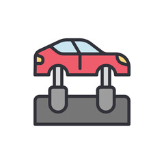 Car repair colored icons, minimalist vector illustration ,simple transparent graphic element .Isolated on white background