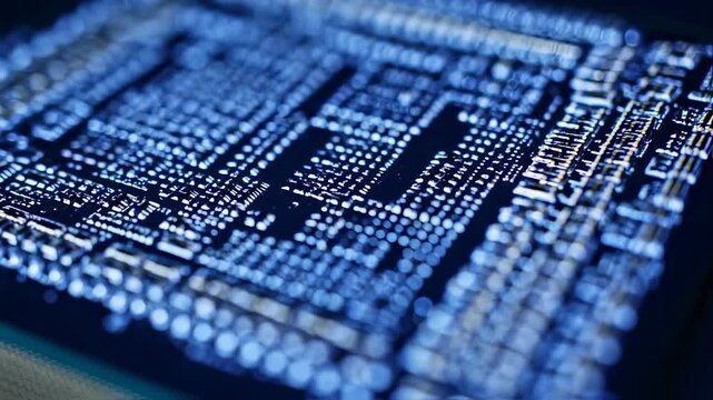 Close-up semiconductor chip, the future supercomputer technology