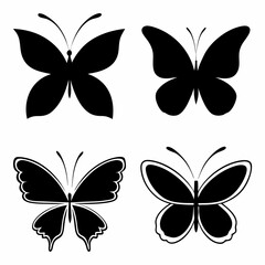 Fototapeta premium Black Butterfly Silhouettes Collection