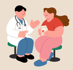 Doctor and Patient Medical Consultation Illustration