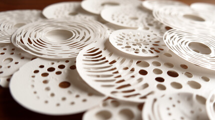 Circular Paper Cutout Background With Intricate Patterns Wallpaper